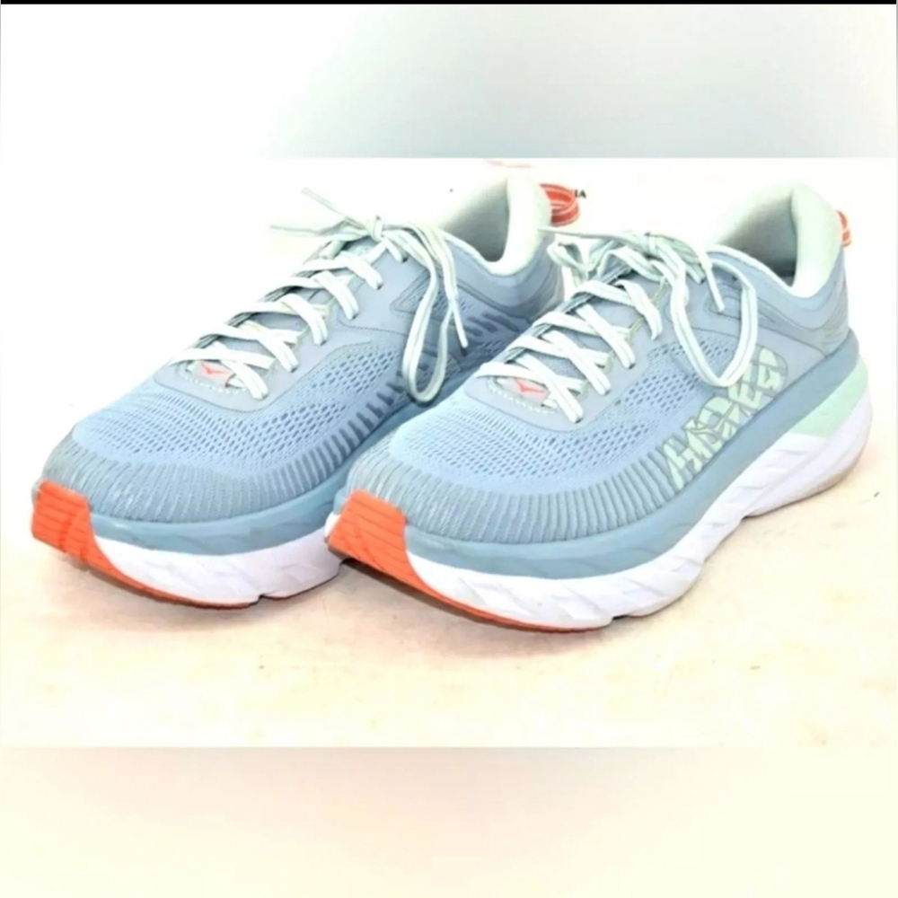 Hoka Bondi 7 #1110579 Blue Running Shoes Size Women 10.5 or Men 9